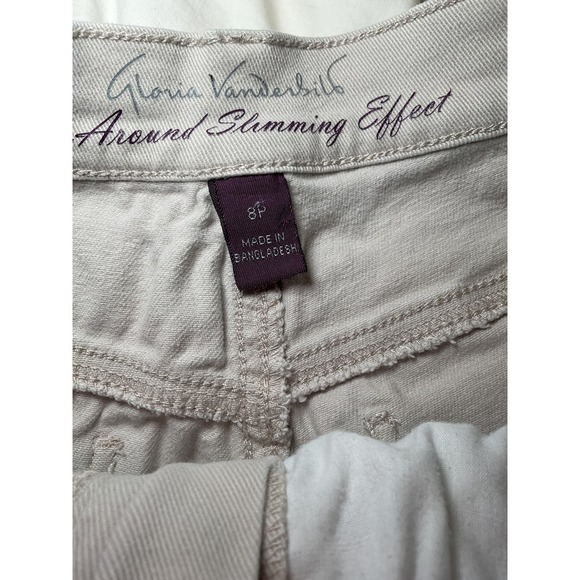 Gloria Vanderbilt Capri Pants Silver Button Accent Cropped Jeans Size 12 - Picture 8 of 10